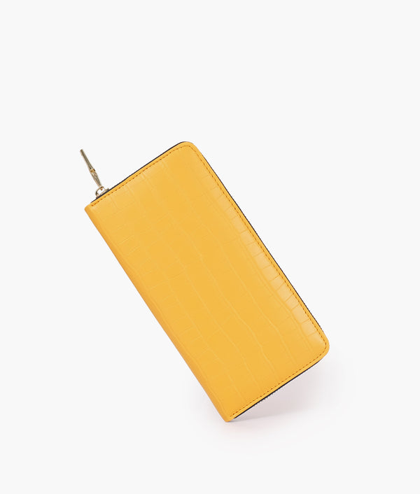 RTW Creation - Yellow crocodile pattern wallet