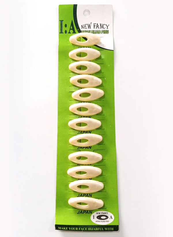 Hijab Ul Hareem SCARF PINS JAPAN Pack Of 12 White