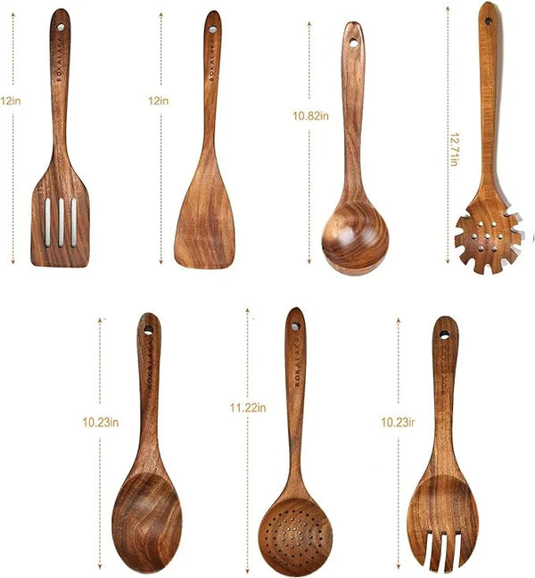 Wooden Spoons for Cooking,7Pcs