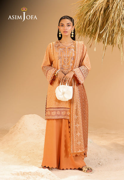 AJUBU-08 Embroidered Lawn 2 Pcs
