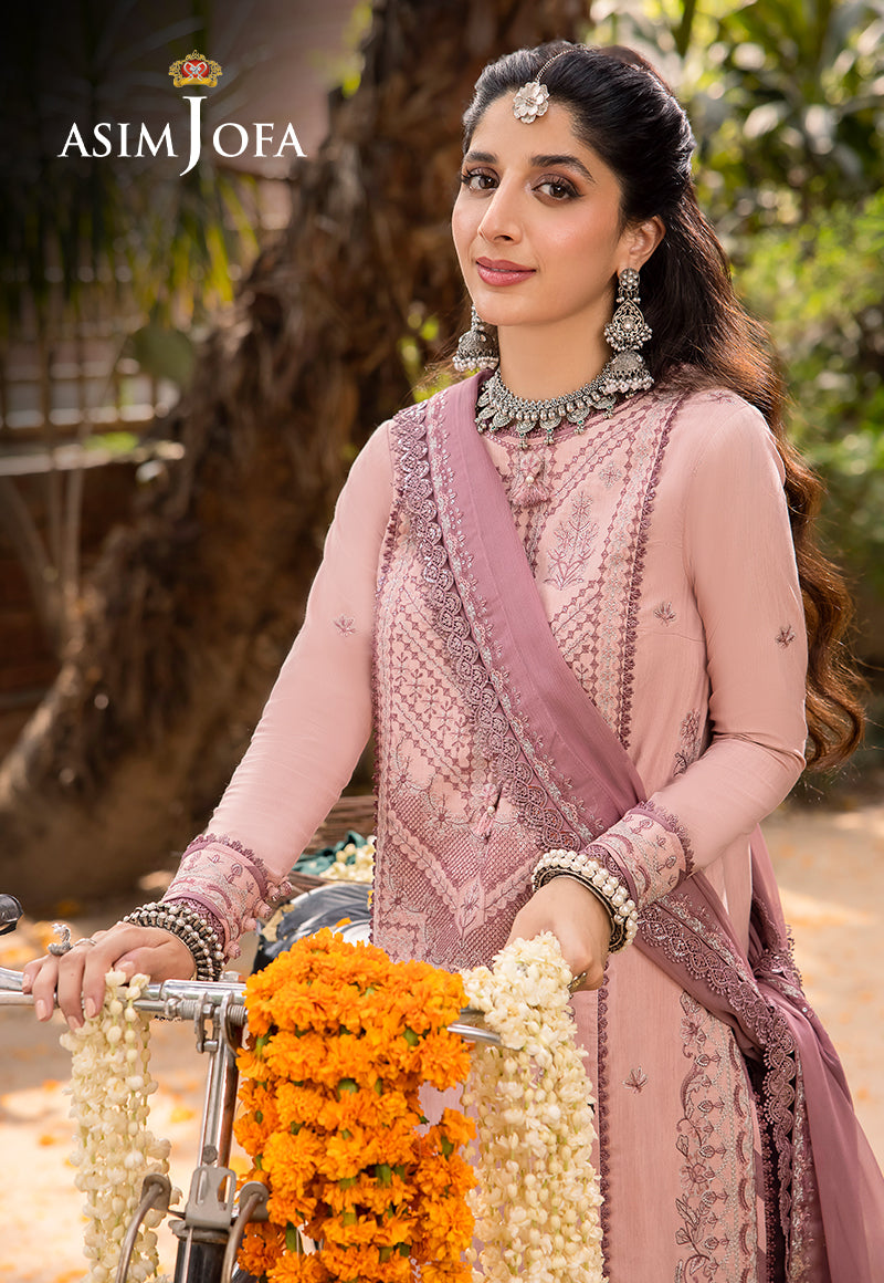AJSW-29 EMBROIDERED LAWN SILK 3 PCS