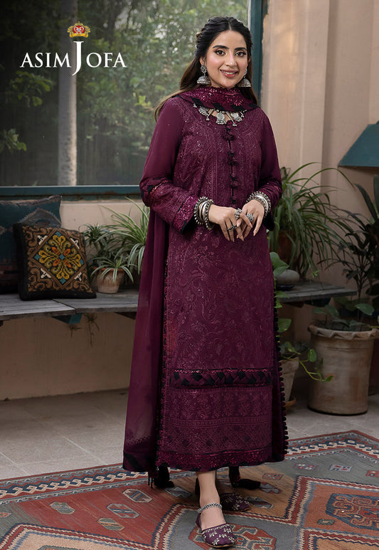 AJSWP-05 EMBROIDERED LAWN SILK STITCHED 3 PCS