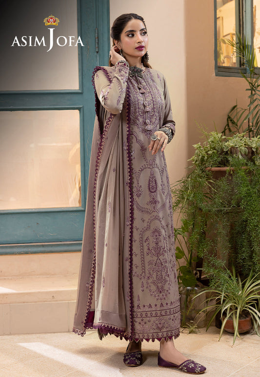 AJSW-23 EMBROIDERED LAWN SILK 3 PCS