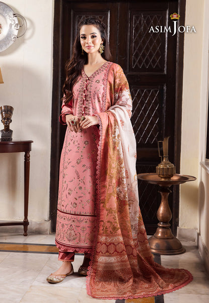 AJRWP-35 EMBROIDERED SLUB STITCHED 3 PCS
