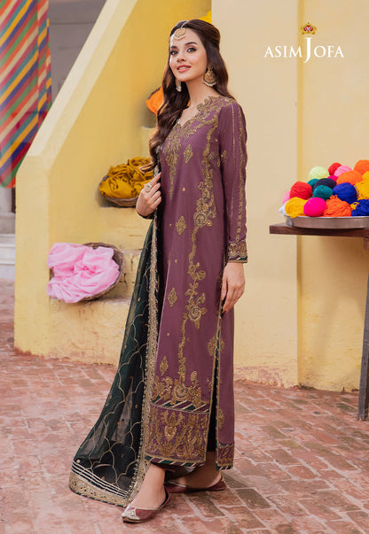 AJAB-17 EMBROIDERED LAWN SILK 3 PCS