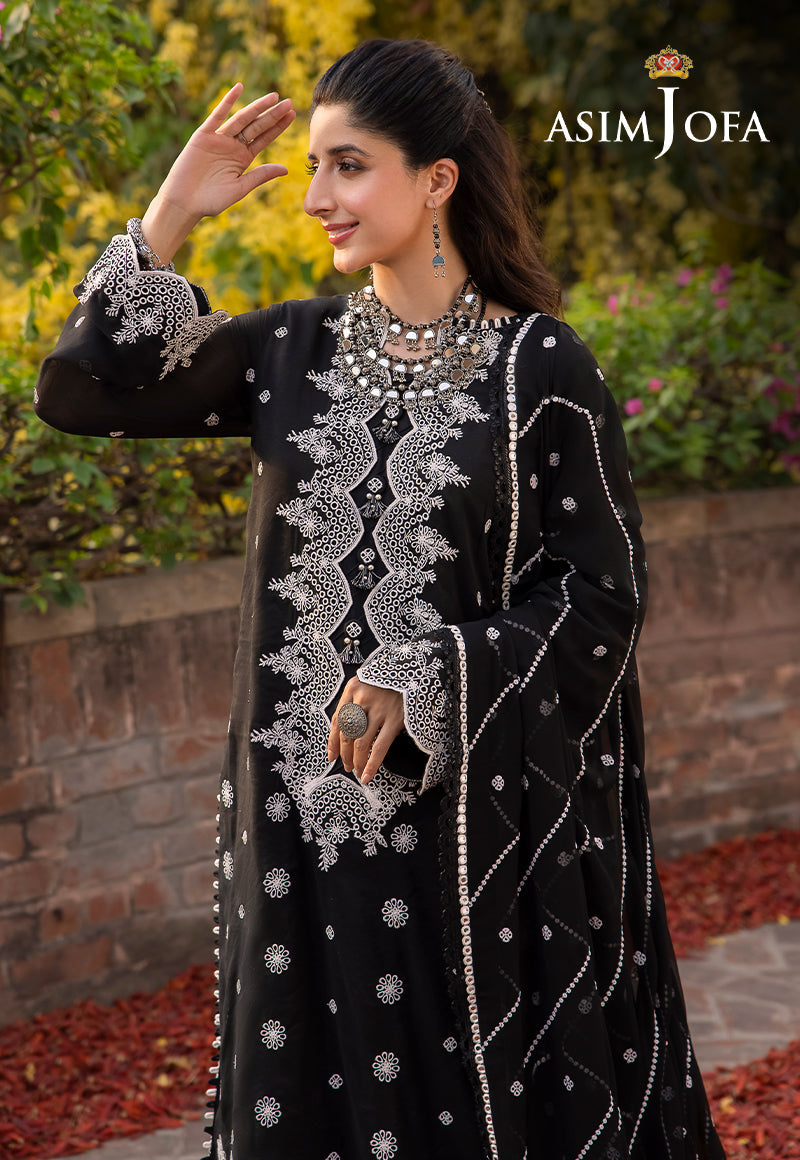 AJSW-19 EMBROIDERED LAWN SILK 3 PCS