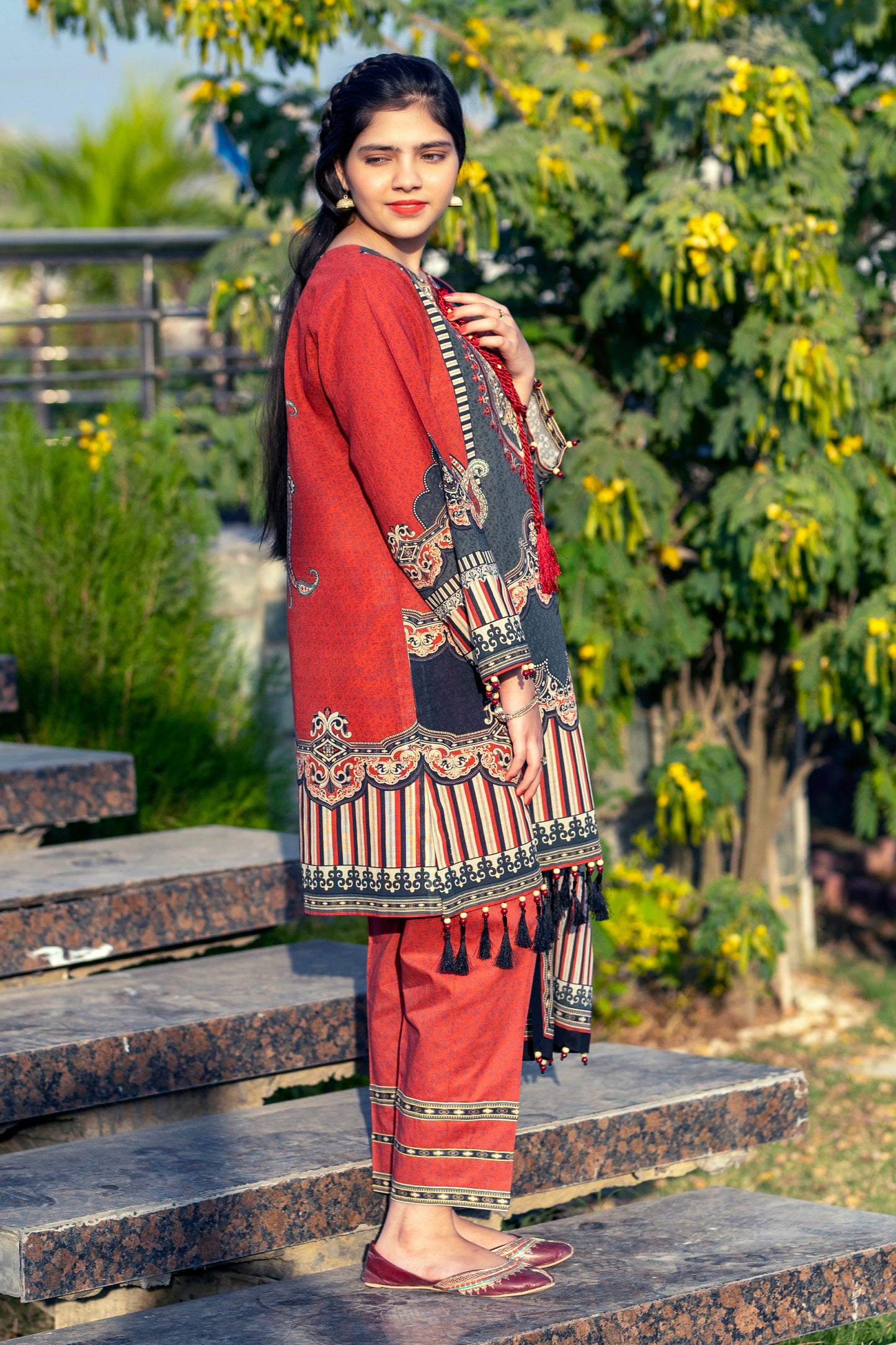 Girls Digital Printed Khaddar 3 Piece