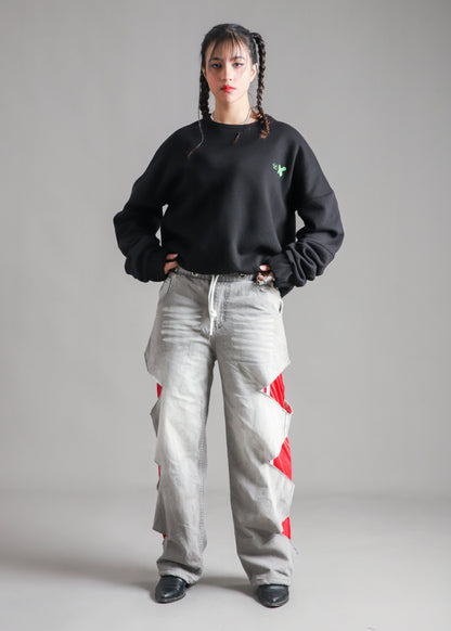Denim Nylon Hybrid Pants