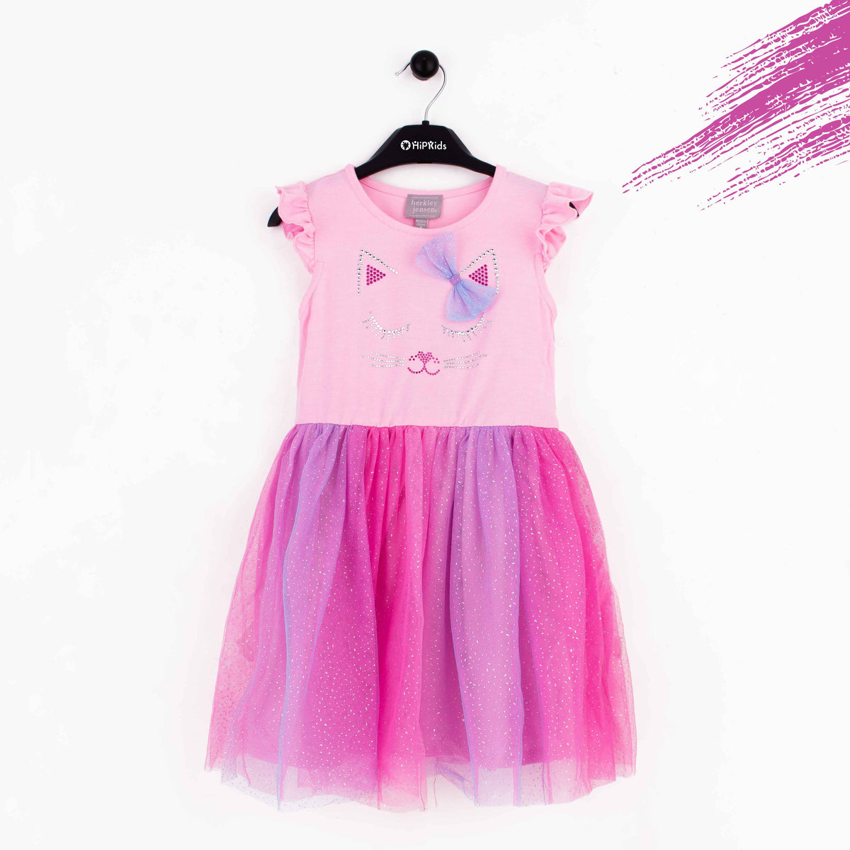 Girl Pink Cat Face Frock