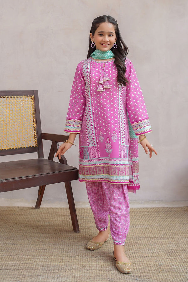 Ochre Clothing Girls Full Suits Swiss Lawn Digital Printed 3 Pc Suit