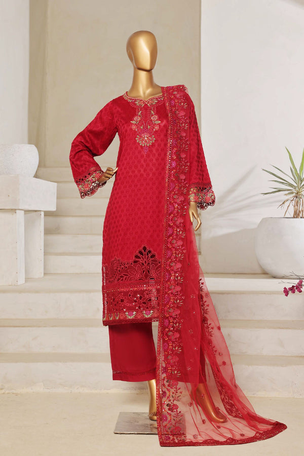 Sada Bahar Stitched 3 Piece Luxury Jacquard Collection'2025-JC-6-Maroon