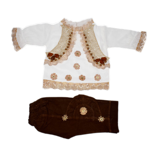 White and Brown Fancy Dress