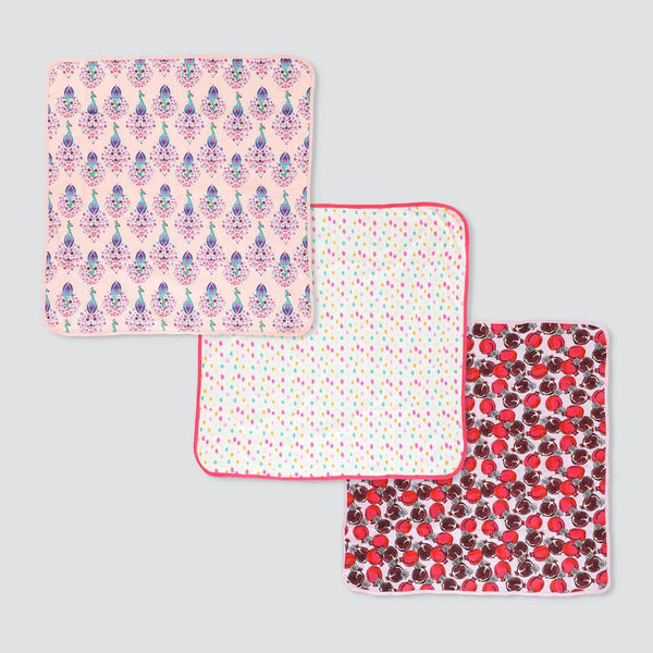 Baby 3Pk Wrapping Sheet Fruits Print