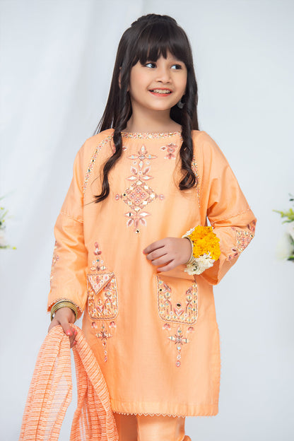 3PCS Jacquard Suit Shirt, Dupatta & Cotton Trouser SKU: EMB-035