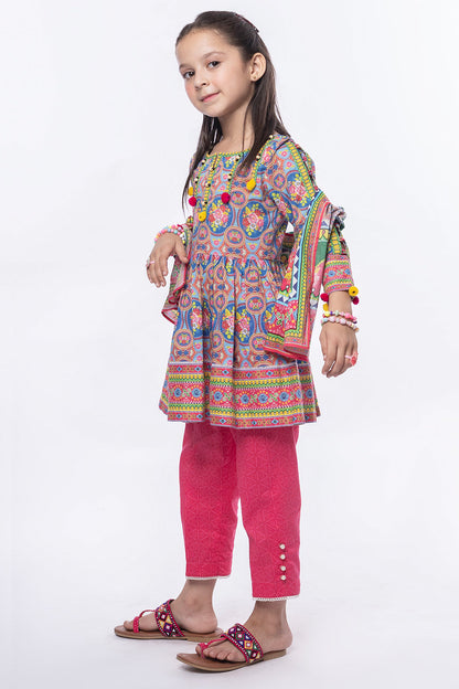 3PCS Digital Printed Lawn Shirt, Dupatta & Cotton Trouser SKU: SFRK-005