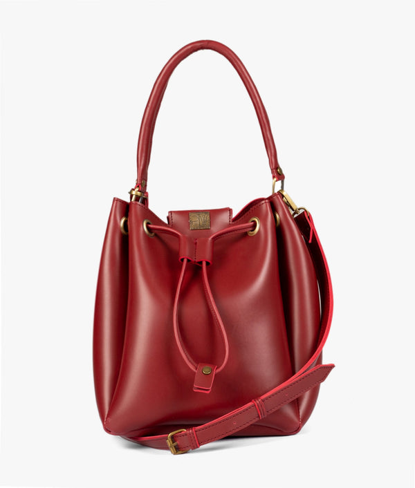 RTW Creation - Maroon drawstring bucket bag