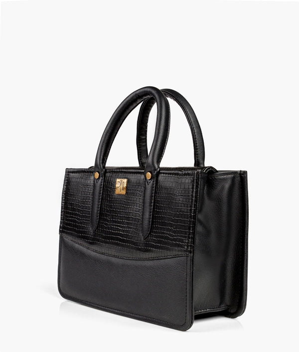 RTW Creation - Black crocodile satchel bag