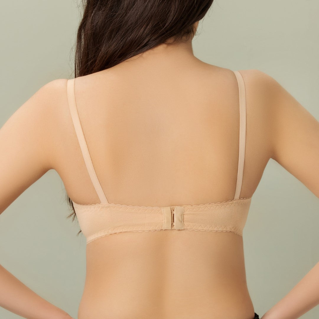 Softouch-P, Soft Cotton Jersey Thin Padded Bra, SKIN