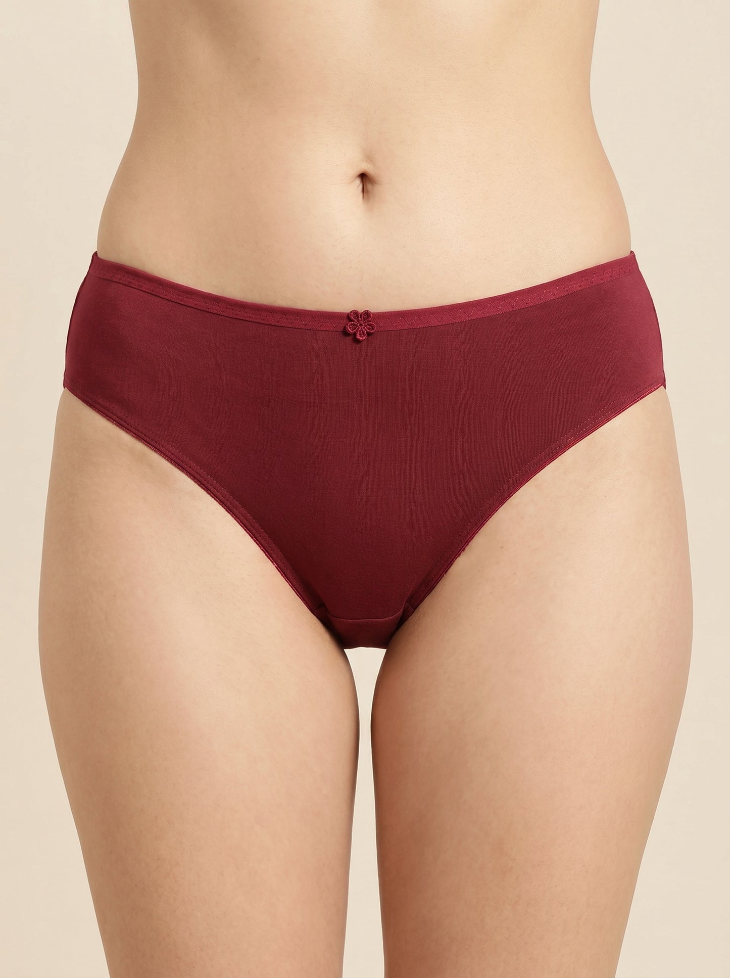 SILKIE Smart Fit, Soft Polyester Jersey Panty, Maroon