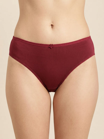 SILKIE Smart Fit, Soft Polyester Jersey Panty, Maroon