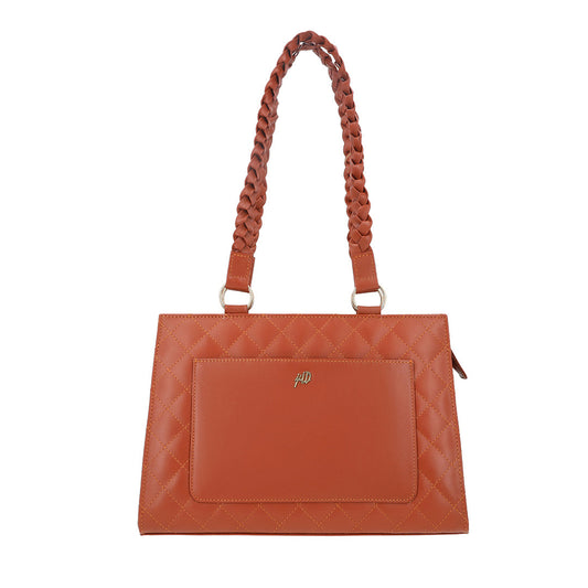 Velvique Leather Tote Bag-tan