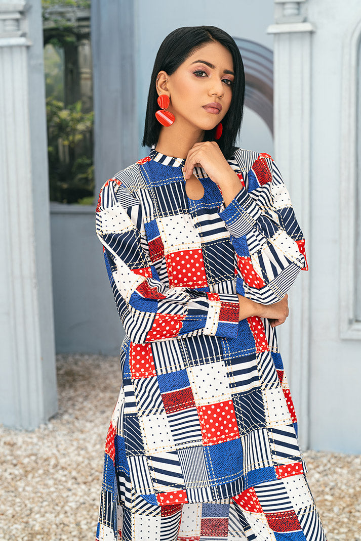 Printed Prime Cotton Tunic Top Suit TG-002