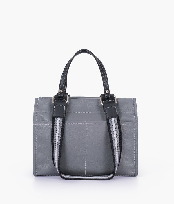 RTW Creation - Grey dual-pocket mini tote bag