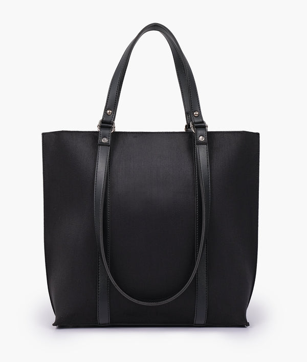 RTW Creation - Black suede double-handle tote bag