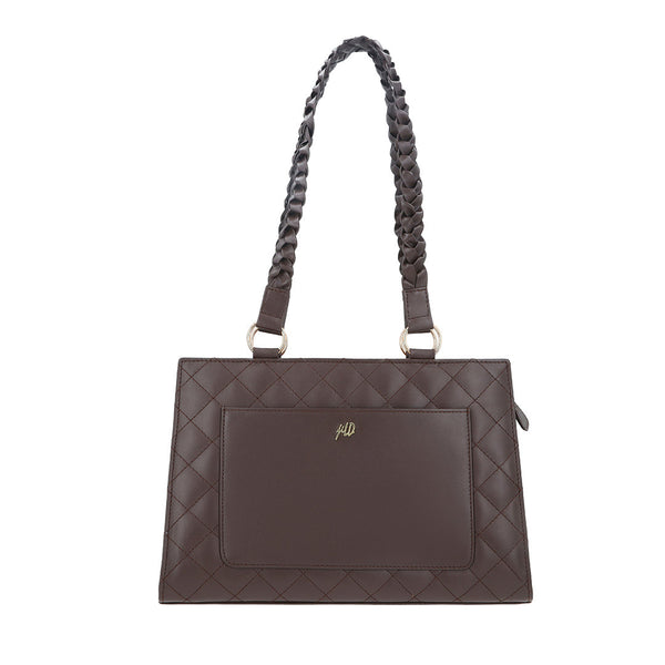 Velvique Leather Tote Bag-tan