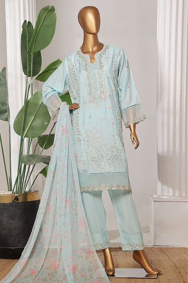 Bin Saeed Stitched 3 Piece Luxury Collection'2025-OWCS-2303-Ferozi