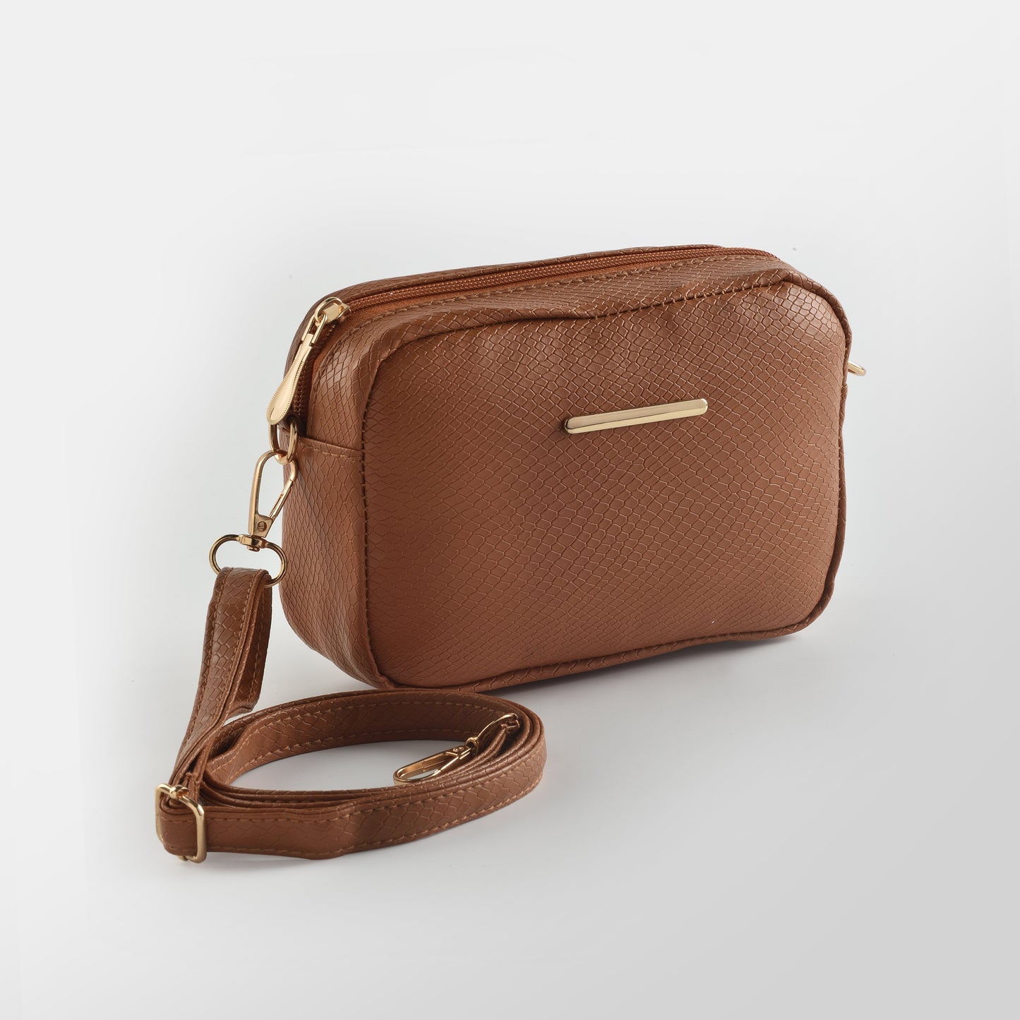 Buy Mini Snakeskin Square Bag - Brown in Pakistan