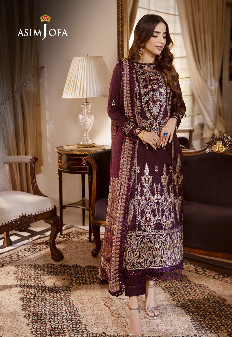 AJAS-29 EMBROIDERED  CAMBRIC (3-Pcs)