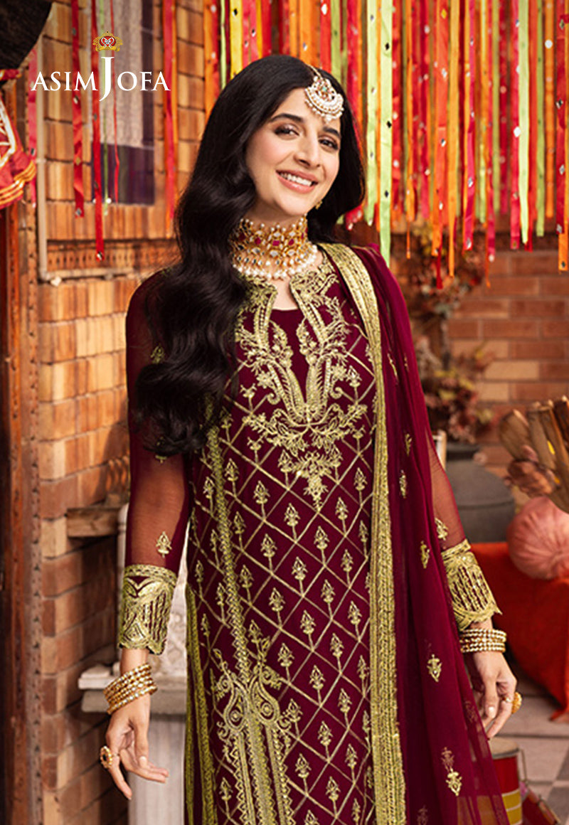 AJCDB-05 EMBROIDERED CHIFFON STITCHED 3 PCS