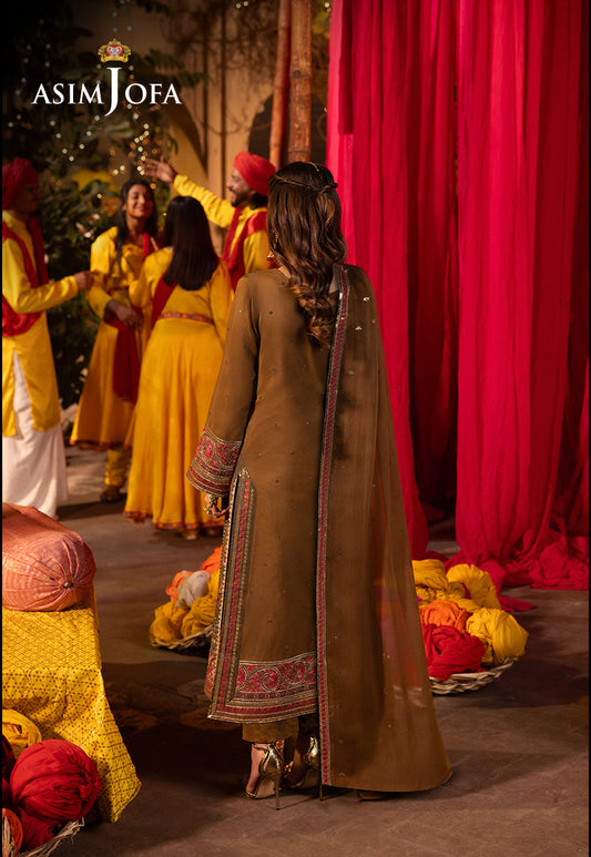 AJCDB-08 EMBROIDERED TWISTED SILK STITCHED 3 PCS
