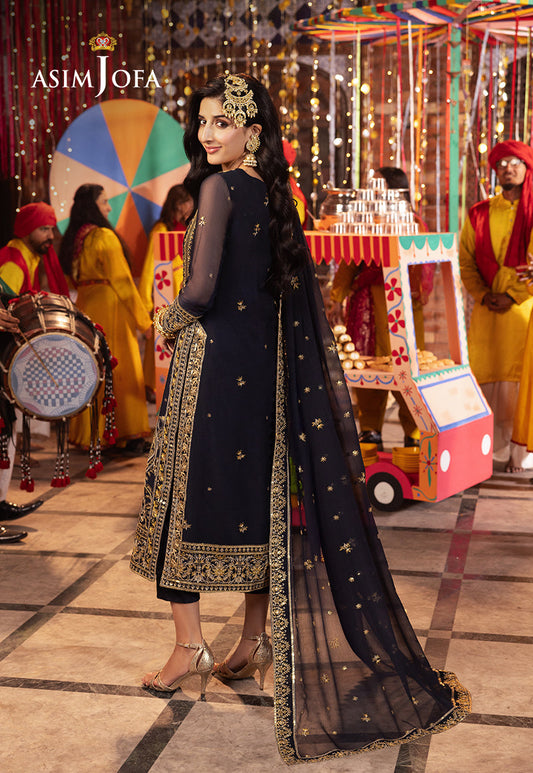 AJCDB-11 EMBROIDERED CHIFFON STITCHED 3 PCS