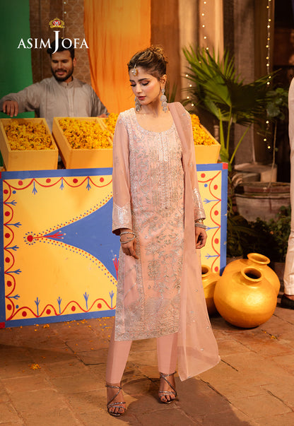 AJCDB-14 EMBROIDERED CHIFFON STITCHED 3 PCS