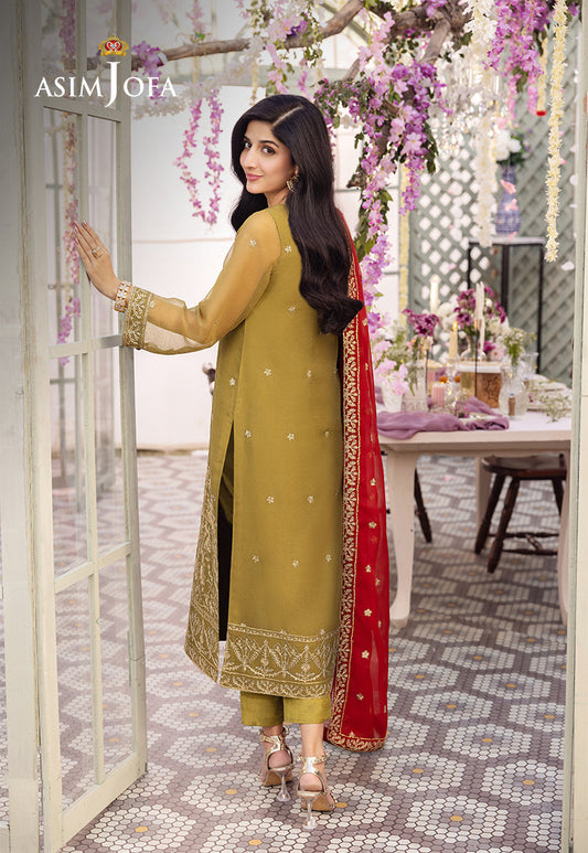 AJCFB-26 EMBROIDERED CHIFFON STITCHED 3 PCS