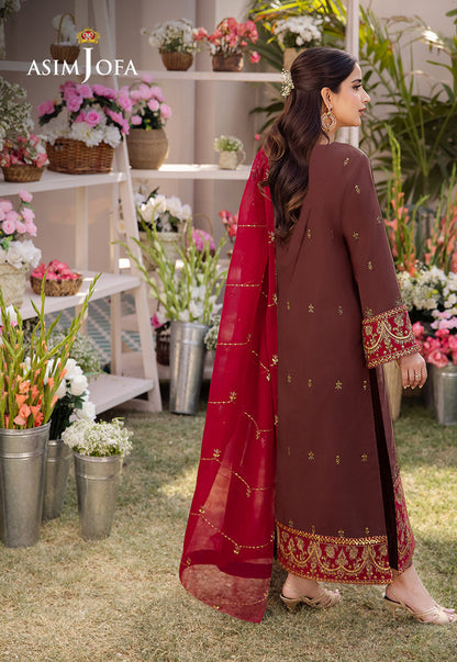 AJCFB-27 EMBROIDERED BOSKI SILK STITCHED 3 PCS