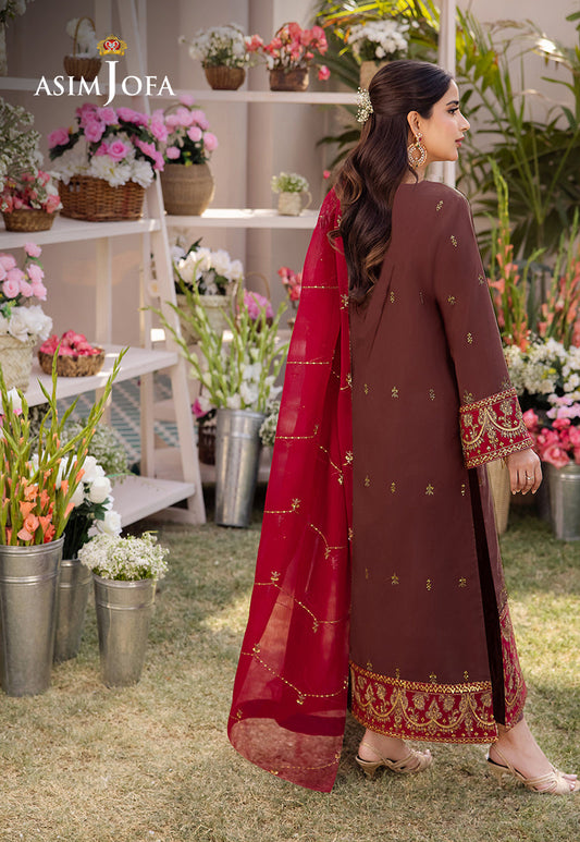 AJCFB-27 EMBROIDERED BOSKI SILK STITCHED 3 PCS