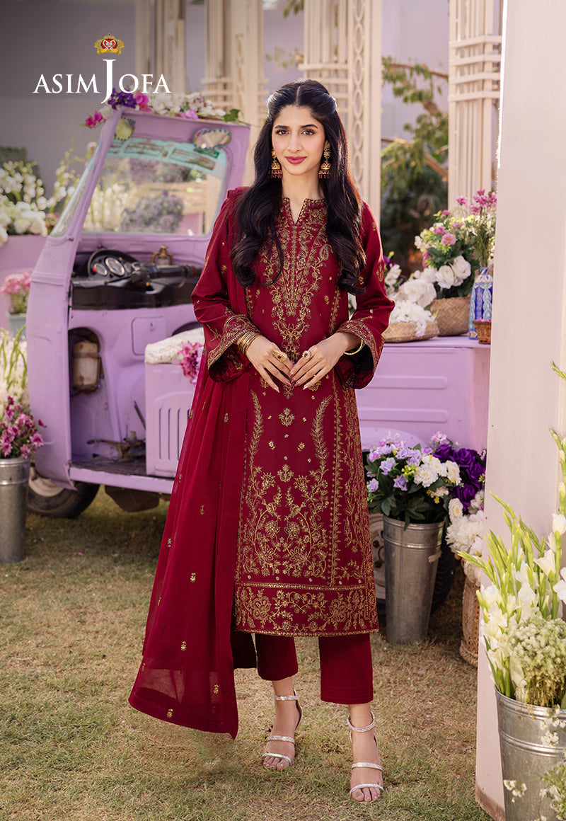 AJCFB-28 EMBROIDERED STITCHED 3 PCS