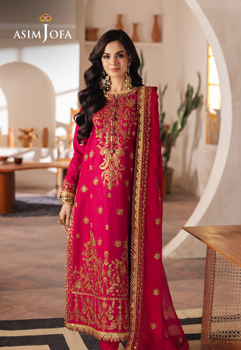 AJHE-08 EMBROIDERED JUMBO SILK 3 PCS