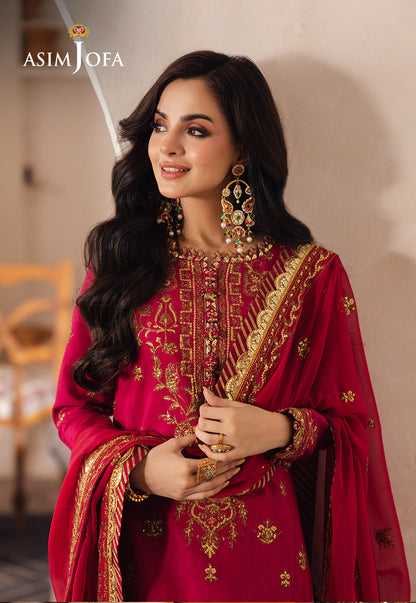 AJHE-08 EMBROIDERED JUMBO SILK 3 PCS