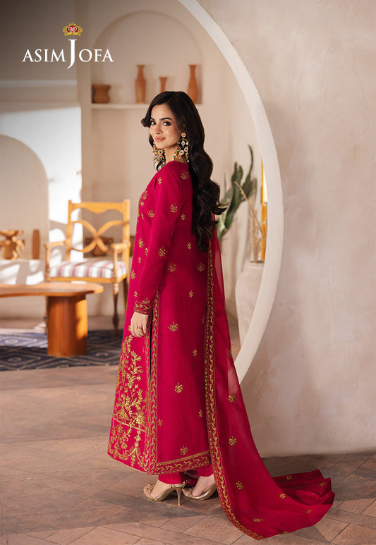 AJHEB-08 EMBROIDERED JUMBO SILK STITCHED 3 PCS