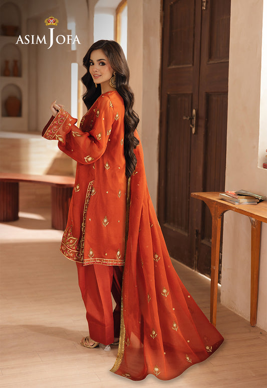 AJHEB-10 EMBROIDERED CHIFFON STITCHED 3 PCS