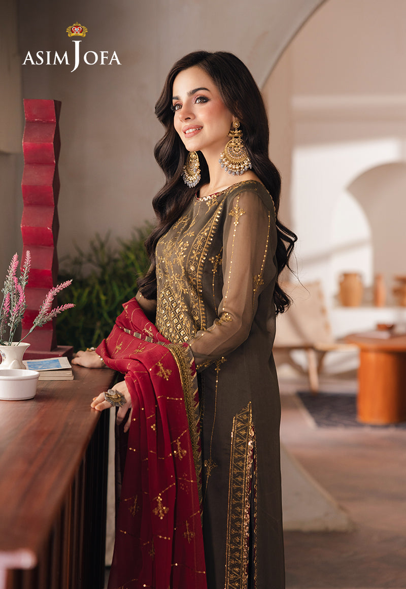 AJHE-06 EMBROIDERED CHIFFON 3 PCS
