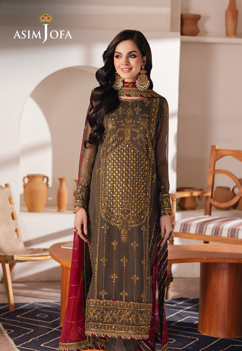 AJHE-06 EMBROIDERED CHIFFON 3 PCS