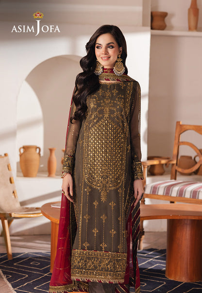 AJHE-06 EMBROIDERED CHIFFON 3 PCS