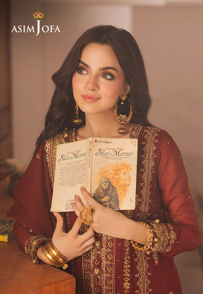 AJHE-02 EMBROIDERED CHIFFON 3 PCS