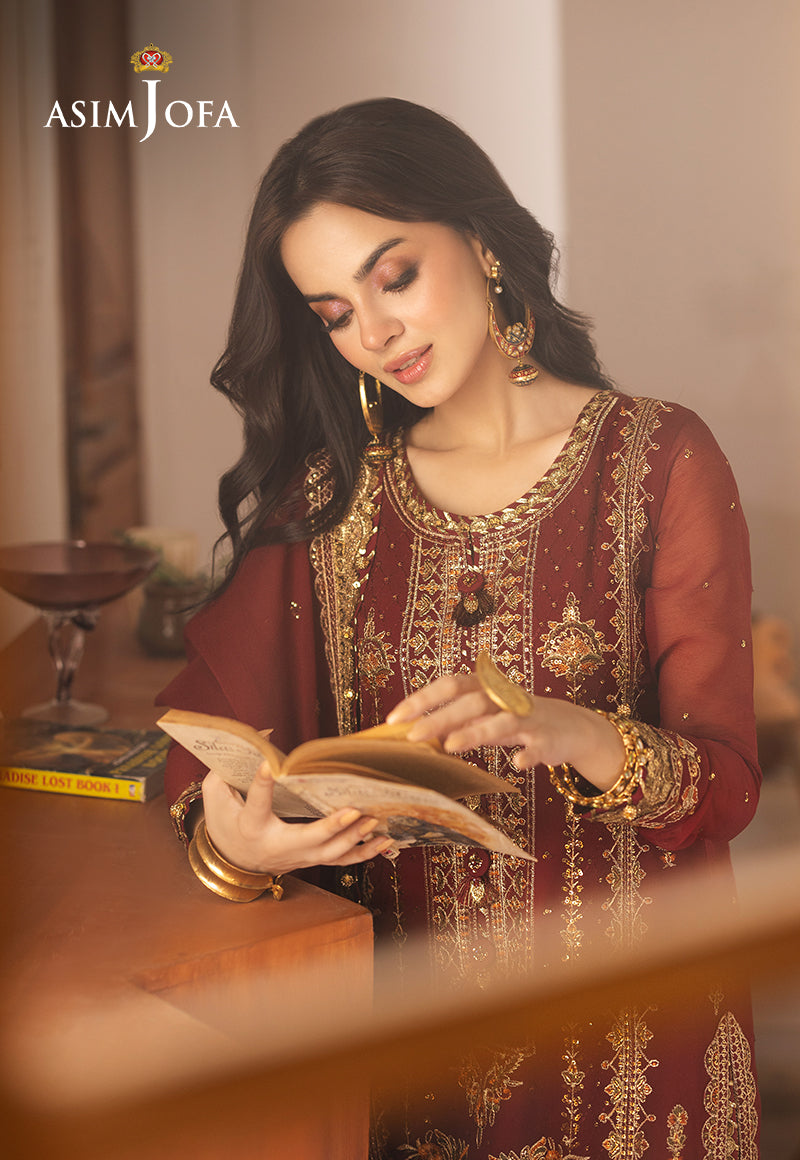 AJHE-02 EMBROIDERED CHIFFON 3 PCS