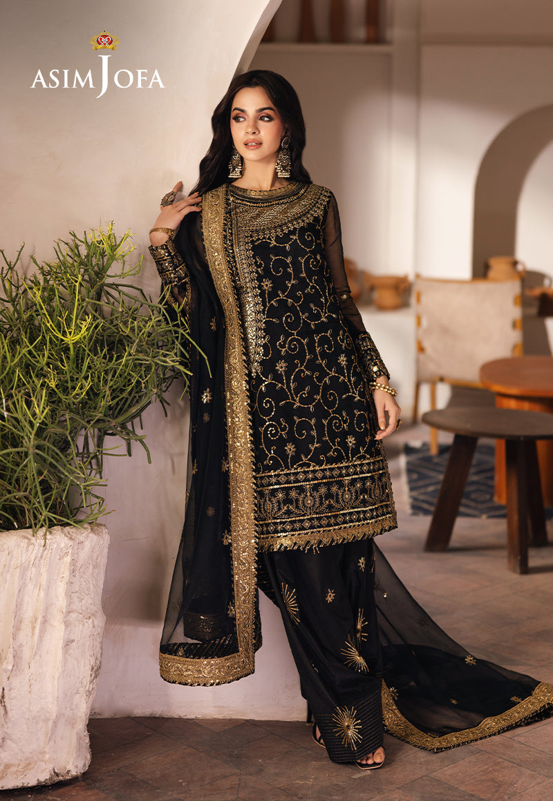 AJHE-04 EMBROIDERED ORGANZA 3 PCS